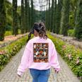 Cute Ghost Book Reading Books Lover Spooky Teacher Halloween Women's Sweatshirt Back Print Light Pink