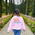 English Teacher Their There Theyre Grammar Men Women Women's Sweatshirt Back Print Light Pink English Teacher Their There Theyre Grammar Men Women Women's Sweatshirt Back Print Light Pink