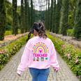 Future Kids Career Teacher Rainbow Boy Girl Graduations Women's Sweatshirt Back Print Light Pink