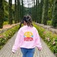 Grade 8 Super Squad Superhero Teacher Team Women's Sweatshirt Back Print Light Pink