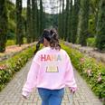 Ha Ha Made You Read Reading Teacher Teaching Women's Sweatshirt Back Print Light Pink