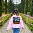 Halloween Pumpkin Starry Night Van Gogh Art Teacher Women's Sweatshirt Back Print Light Pink Halloween Pumpkin Starry Night Van Gogh Art Teacher Women's Sweatshirt Back Print Light Pink