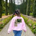 Halloween Skeleton 67 Meme Square Root 4489 Math Teacher Women's Sweatshirt Back Print Light Pink