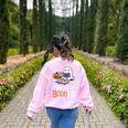 Halloween Teacher Women Cute Reading Ghost Read More Books Women's Sweatshirt Back Print Light Pink Halloween Teacher Women Cute Reading Ghost Read More Books Women's Sweatshirt Back Print Light Pink