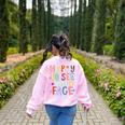 Happy To See Your Face Teacher Retro Back To School Women's Sweatshirt Back Print Light Pink Happy To See Your Face Teacher Retro Back To School Women's Sweatshirt Back Print Light Pink
