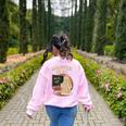 Haunted By 67 Ghost Math Joke Student Halloween Nerd Teacher Women's Sweatshirt Back Print Light Pink