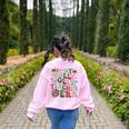 In My Holly Xmas Jolly Teacher Era Teacher Vibes Christmas For Men Women Kids Women's Sweatshirt Back Print Light Pink