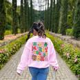 In My Holly Xmas Jolly Teacher Era Teacher Vibes Christmas Women's Sweatshirt Back Print Light Pink