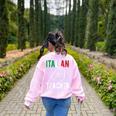 Italian Teacher Italy Italia Back To School First Day Women's Sweatshirt Back Print Light Pink Italian Teacher Italy Italia Back To School First Day Women's Sweatshirt Back Print Light Pink