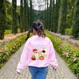 It's A Bootiful Day To Make Art Groovy Art Teacher Halloween Women's Sweatshirt Back Print Light Pink