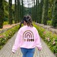 Be Kind Hand-Talking Teacher Artist ASL Women's Sweatshirt Back Print Light Pink Be Kind Hand-Talking Teacher Artist ASL Women's Sweatshirt Back Print Light Pink