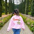 Llama Learning Teachers Students Alpaca Lover Back To School Women's Sweatshirt Back Print Light Pink Llama Learning Teachers Students Alpaca Lover Back To School Women's Sweatshirt Back Print Light Pink