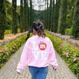 LOVE Kindergarten Teacher Student School Apple Women's Sweatshirt Back Print Light Pink