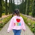 I Love STEM Student Teacher 1st Day Of School Back To School Women's Sweatshirt Back Print Light Pink