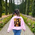 Mona Lisa Pumpkin Halloween Art Teacher Witchy Women Kids Women's Sweatshirt Back Print Light Pink