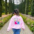 Nerdy Pythagoras Fighting Over C Squared Math Teacher Women's Sweatshirt Back Print Light Pink