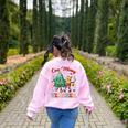 One Merry Teacher Groovy Christmas Tree Pjs Xmas Teacher Women's Sweatshirt Back Print Light Pink One Merry Teacher Groovy Christmas Tree Pjs Xmas Teacher Women's Sweatshirt Back Print Light Pink
