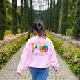 P Is For Preschool Tie Dye Back To School Teacher Men Women Girls Kids Women's Sweatshirt Back Print Light Pink P Is For Preschool Tie Dye Back To School Teacher Men Women Girls Kids Women's Sweatshirt Back Print Light Pink