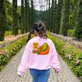 Pickle Reading Books Bookworm Teacher Librarian Kids Retro Women's Sweatshirt Back Print Light Pink Pickle Reading Books Bookworm Teacher Librarian Kids Retro Women's Sweatshirt Back Print Light Pink