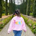 Pre-k Team Pencil Teacher Student Back To School Girls Women's Sweatshirt Back Print Light Pink