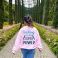 Retro Groovy Teaching Is My Super Power Teacher's Present Men Women Women's Sweatshirt Back Print Light Pink Retro Groovy Teaching Is My Super Power Teacher's Present Men Women Women's Sweatshirt Back Print Light Pink