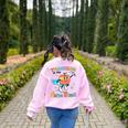 Retro Teaching Is My Superpower Apple Teacher Appreciation Women's Sweatshirt Back Print Light Pink