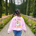 Retro Vintage Groovy Trick Or Teach Teacher Halloween For Men Women Kids Women's Sweatshirt Back Print Light Pink