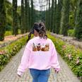 Science Teacher Horror Fall Coffee Halloween Pumpkin Autumn Women's Sweatshirt Back Print Light Pink Science Teacher Horror Fall Coffee Halloween Pumpkin Autumn Women's Sweatshirt Back Print Light Pink