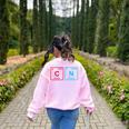 Six Seven Meme 6 7 Science Teacher 6-7 Periodic Table Women's Sweatshirt Back Print Light Pink