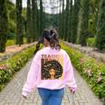 Smart Teacher Afro Girl Melanin African American Wowen Women's Sweatshirt Back Print Light Pink Smart Teacher Afro Girl Melanin African American Wowen Women's Sweatshirt Back Print Light Pink