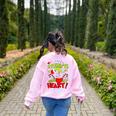 My Students Stole My Heart Teacher Holiday Merry Christmas Women's Sweatshirt Back Print Light Pink