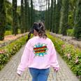 Superhero Teacher Retro Comic Teaching Superpower Women's Sweatshirt Back Print Light Pink