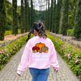 Teach Love Inspire Autumn Fall Plaid Leopard Pumpkin Teacher For Men Women Kids Women's Sweatshirt Back Print Light Pink