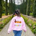 I Teach The Smartest Pumpkins The Patch Teacher Fall Season For Men Women Kids Women's Sweatshirt Back Print Light Pink