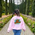 I Teach Superheroes Retro Comic Super Teacher Graphic Women's Sweatshirt Back Print Light Pink