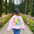 This Teacher 80s 90s Teachers's Day Glows Last Day Of School Women's Sweatshirt Back Print Light Pink