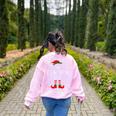 The Teacher Elf Christmas Family Matching Group Xmas Women's Sweatshirt Back Print Light Pink