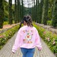 Teacher Halloween Trick Or Teach Floral Ghost Women's Sweatshirt Back Print Light Pink Teacher Halloween Trick Or Teach Floral Ghost Women's Sweatshirt Back Print Light Pink