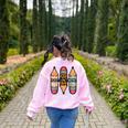 Teacher Life Teach Love Inspire Pencils Inspirational Women Women's Sweatshirt Back Print Light Pink