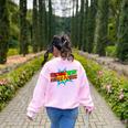 Teaching Is My Superpower Comic Back To School Teacher Women's Sweatshirt Back Print Light Pink