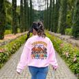 Thankful For My Preschool Turkeys Thanksgiving Teacher Fall Women's Sweatshirt Back Print Light Pink