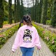 History Teacher Messy Bun Life Hair Glasses Women's Sweatshirt Back Print Light Pink History Teacher Messy Bun Life Hair Glasses Women's Sweatshirt Back Print Light Pink