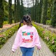 Tough Enough To Be A Teacher Crazy Enough To Love It Women's Sweatshirt Back Print Light Pink