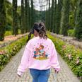 Turkey Reading Books Fall Season Thanksgiving Teacher Book Women's Sweatshirt Back Print Light Pink Turkey Reading Books Fall Season Thanksgiving Teacher Book Women's Sweatshirt Back Print Light Pink