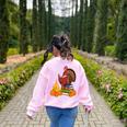 Turkey Reading Books Fall Thanksgiving Teacher Book Women's Sweatshirt Back Print Light Pink Turkey Reading Books Fall Thanksgiving Teacher Book Women's Sweatshirt Back Print Light Pink