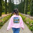 Van Go Retro Vanlife Art Teacher Women's Sweatshirt Back Print Light Pink Van Go Retro Vanlife Art Teacher Women's Sweatshirt Back Print Light Pink