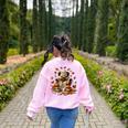 Vintage Ghost Book Reading Pumpkin Gothic Halloween Teachers Men Women Kids Women's Sweatshirt Back Print Light Pink Vintage Ghost Book Reading Pumpkin Gothic Halloween Teachers Men Women Kids Women's Sweatshirt Back Print Light Pink