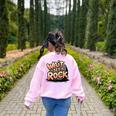 Wait I See A Rock Geology Teacher Women's Sweatshirt Back Print Light Pink