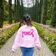 I Wear Pink For My Teacher Breast Cancer Awareness Women's Sweatshirt Back Print Light Pink I Wear Pink For My Teacher Breast Cancer Awareness Women's Sweatshirt Back Print Light Pink
