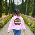 Wonder Teacher Super Woman Power Superhero Back To School Women's Sweatshirt Back Print Light Pink